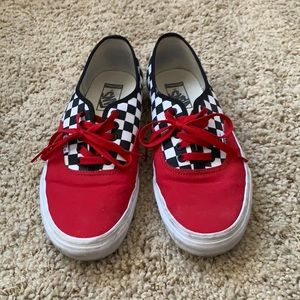 Men’s Vans Red and Black Checker size 9.5
